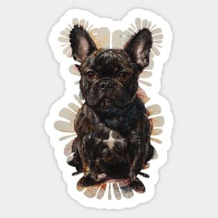 Pencil Sketch Style Black Brindle French Bulldog Sticker